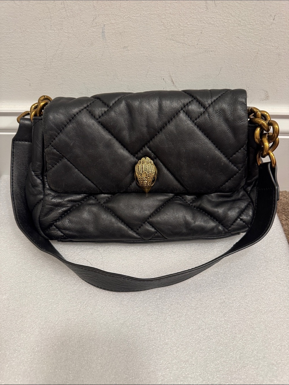 Kurt Geiger quilted black shoulder bag purse